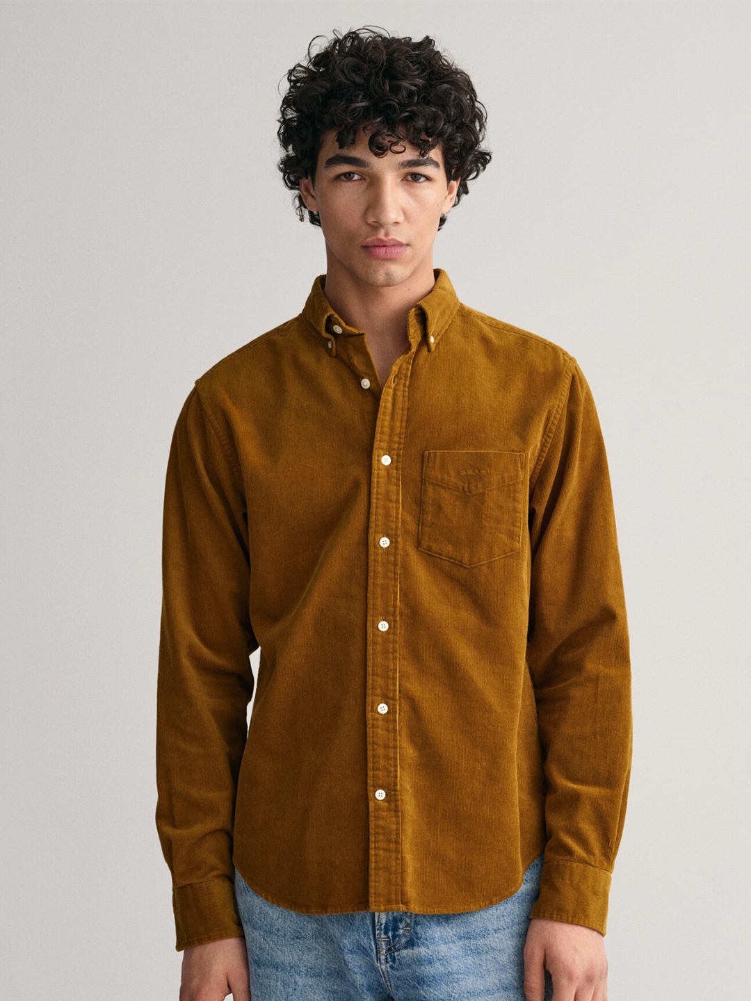 

GANT Regular Fit Button Down Corduroy Shirts, Yellow