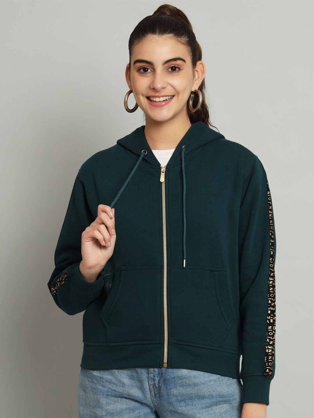 

ANTI CULTURE Hooded Fleece Sweatshirt, Green