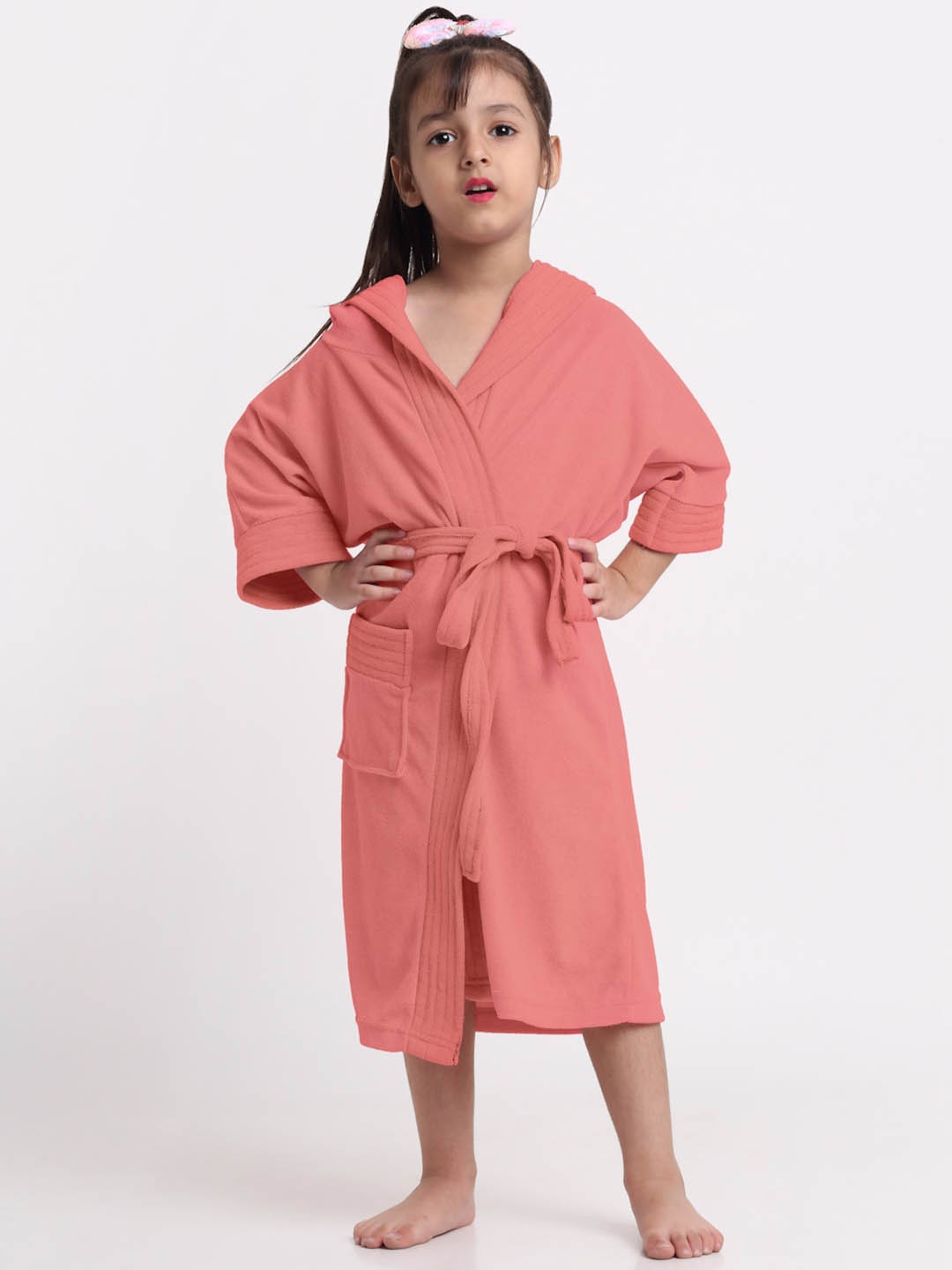 

Creeva Melodious Kids Front Pocket Bath Robe, Pink
