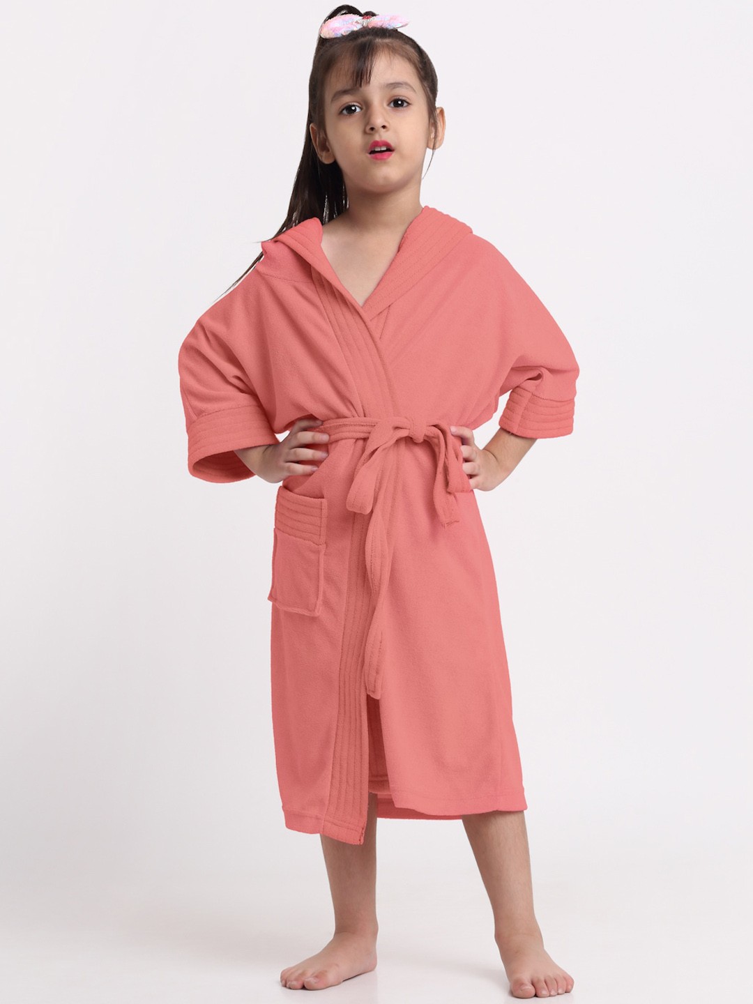 

Creeva Melodious Kids Front Pocket Bath Robe, Pink