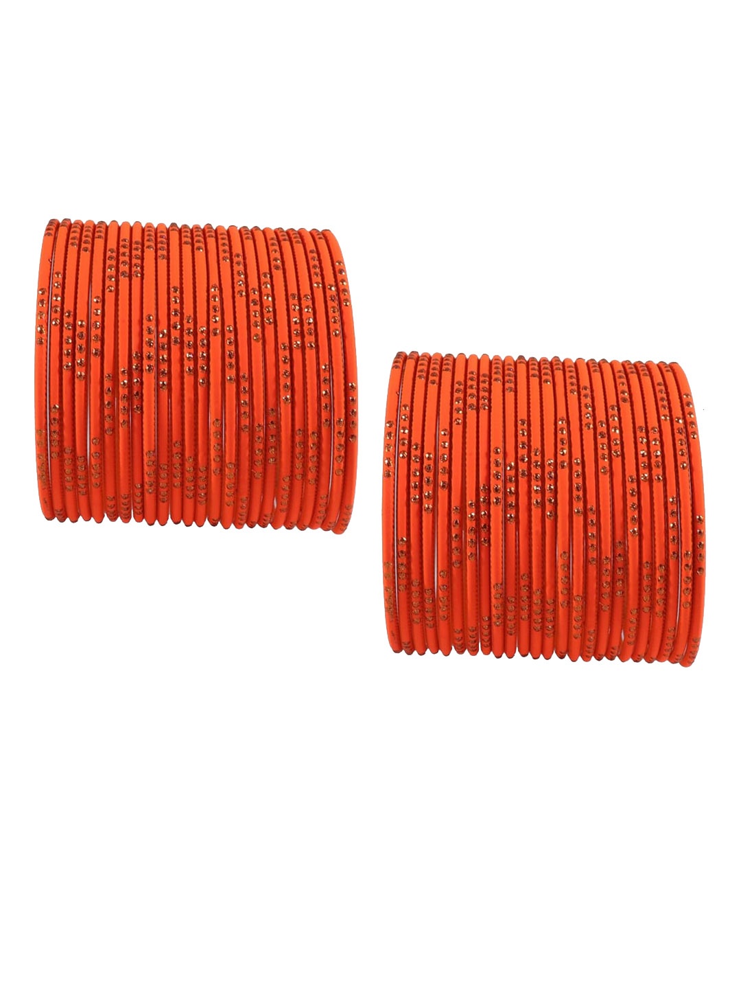 

NMII Set Of 48 Glossy Bangles, Orange