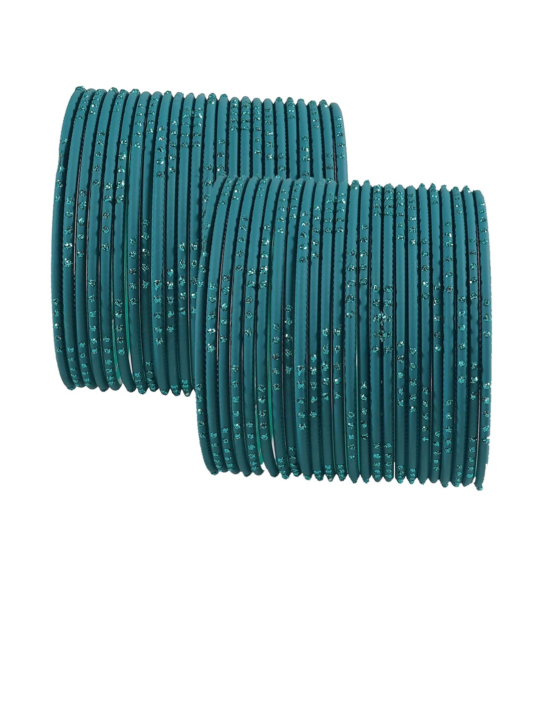 

NMII Set Of 48 Glossy Bangles, Teal