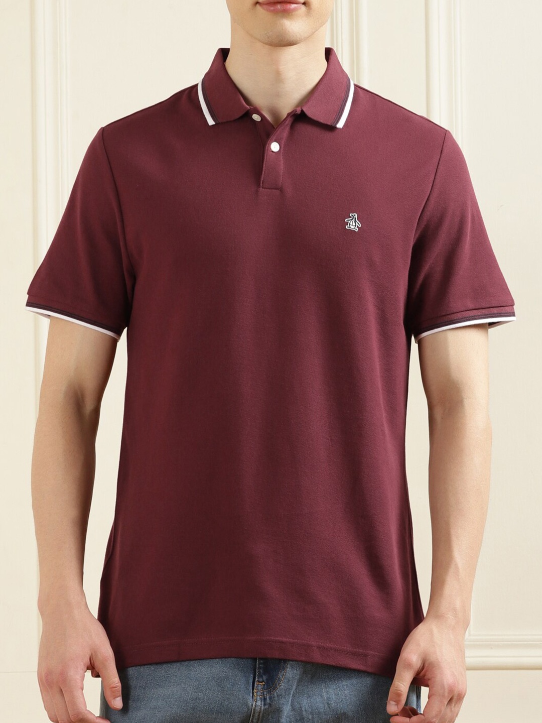 

Original Penguin Polo Collar Organic Cotton Slim Fit T-shirt, Maroon