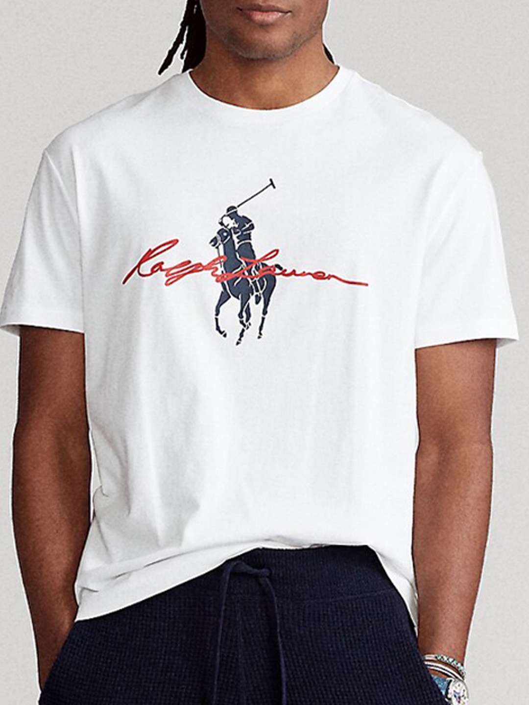 

Polo Ralph Lauren Graphic Printed Cotton Slim Fit T-Shirt, White