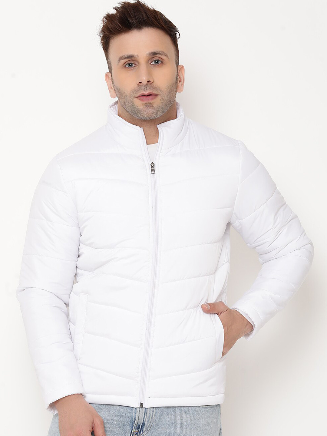 

9ty3ree Mock Collar Insulator Padded Jacket, White