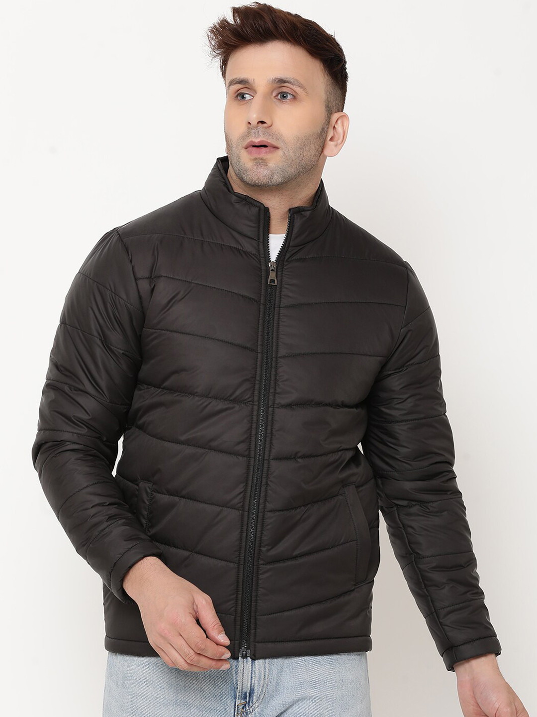 

9ty3ree Stand Collar Padded Jacket, Black