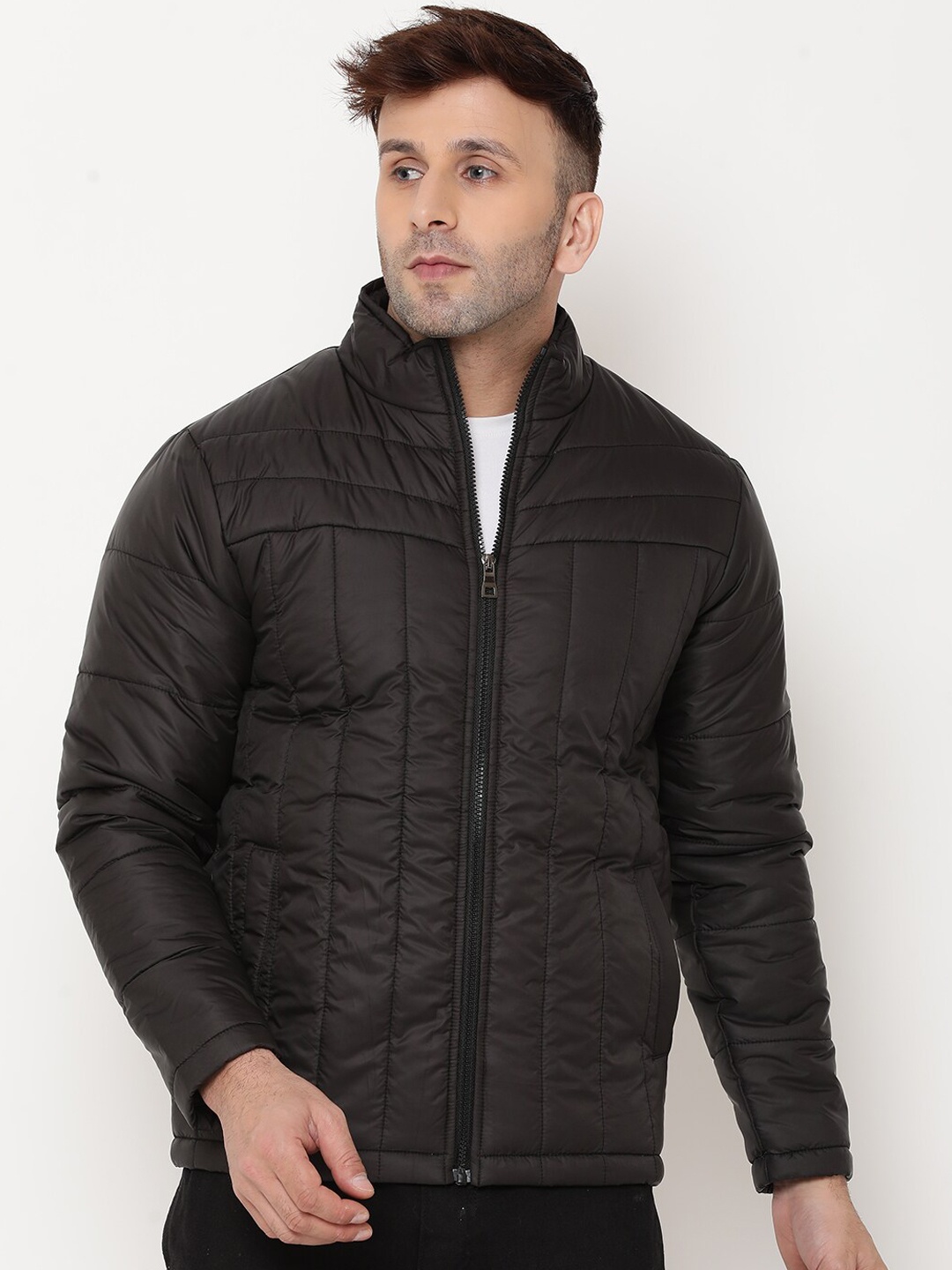 

9ty3ree Mock Collar Insulator Padded Jacket, Black