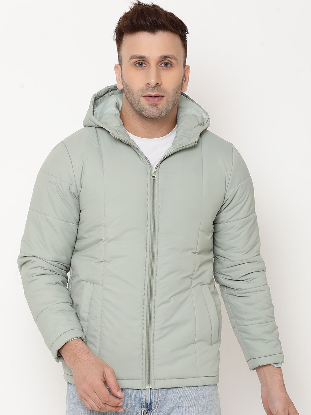 

9ty3ree Hooded Insulator Puffer Jacket, Green
