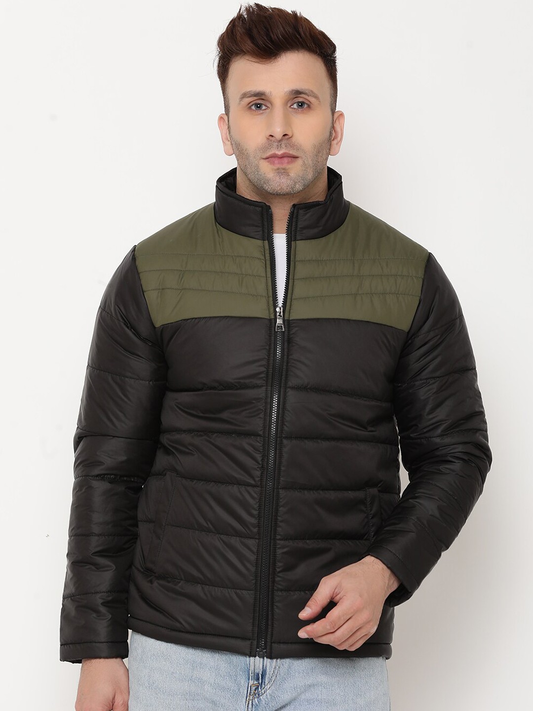 

9ty3ree Colourblocked Insulator Puffer Jacket, Black