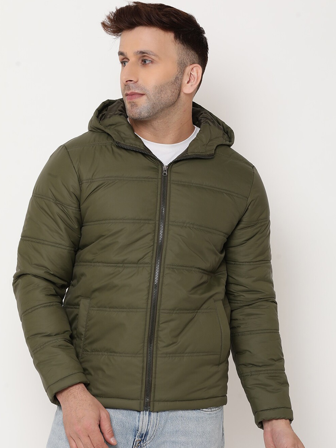 

9ty3ree Hooded Insulator Padded Jacket, Olive