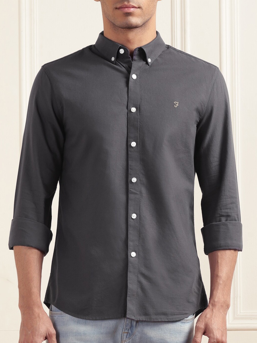 

Farah Slim Fit Cotton Casual Shirt, Grey
