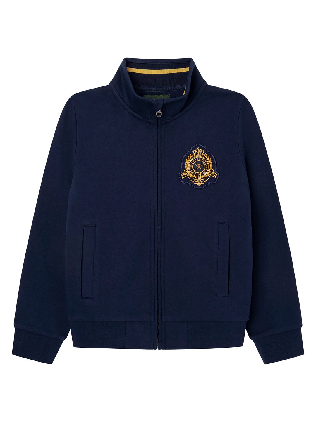 

HACKETT LONDON Boys Crest Logo Front Open Pure Cotton Sweatshirt, Navy blue