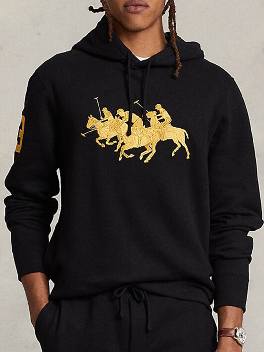 

Polo Ralph Lauren Triple-Pony Embroidered Hooded Sweatshirt, Black
