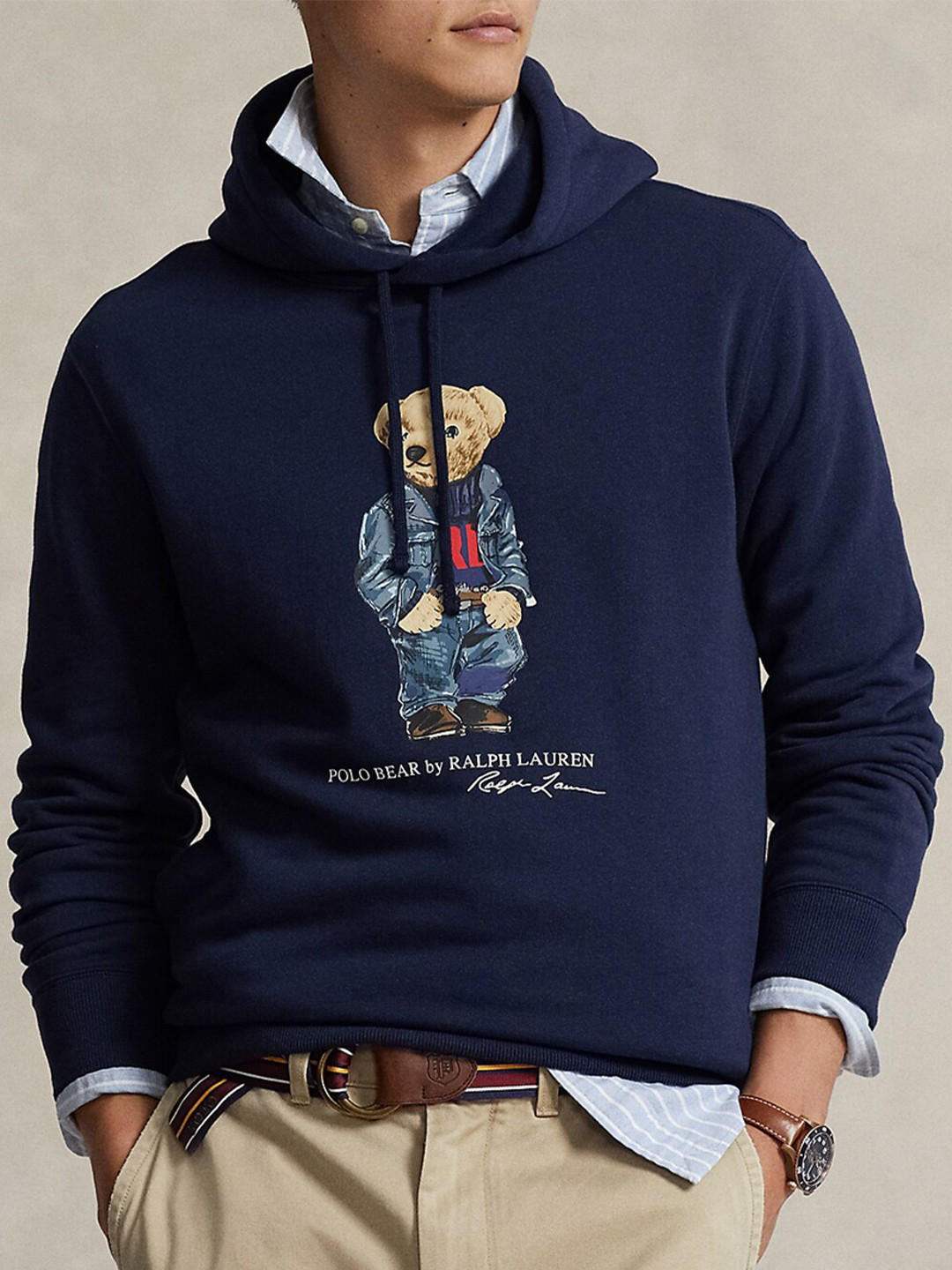 

Polo Ralph Lauren Graphic Printed Hooded Neck Long Sleeve Pullover Sweatshirt, Navy blue