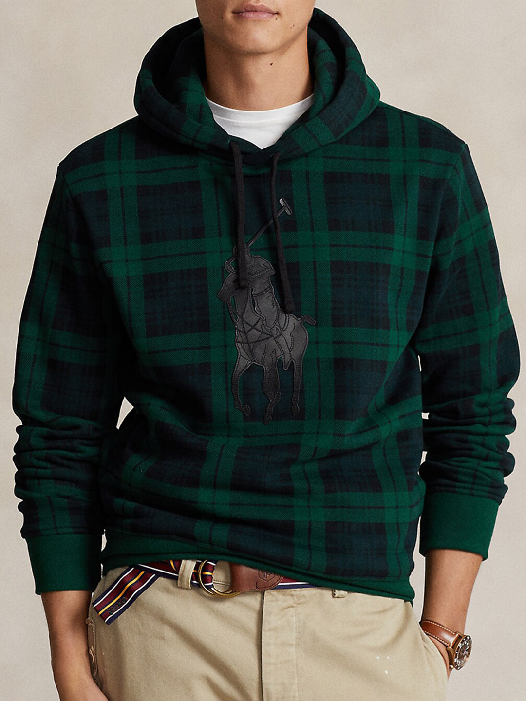 

Polo Ralph Lauren Checked Hooded Neck Long Sleeve Pullover Sweatshirt, Green