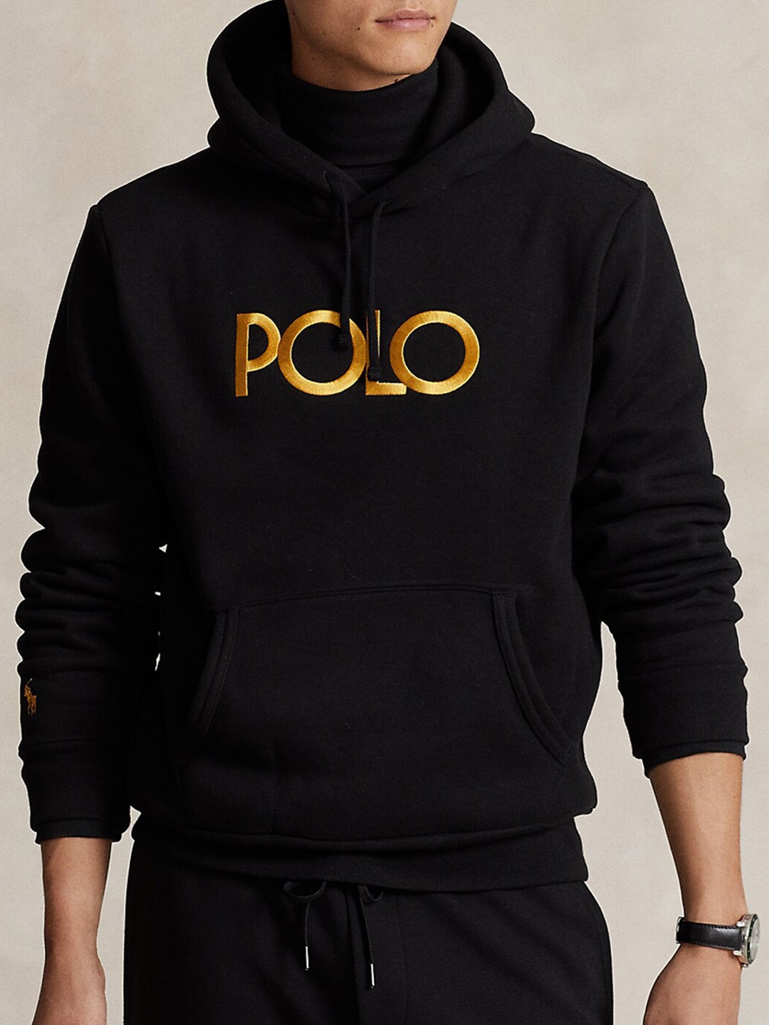 

Polo Ralph Lauren Brand Logo Embroidered Hooded Sweatshirt, Black