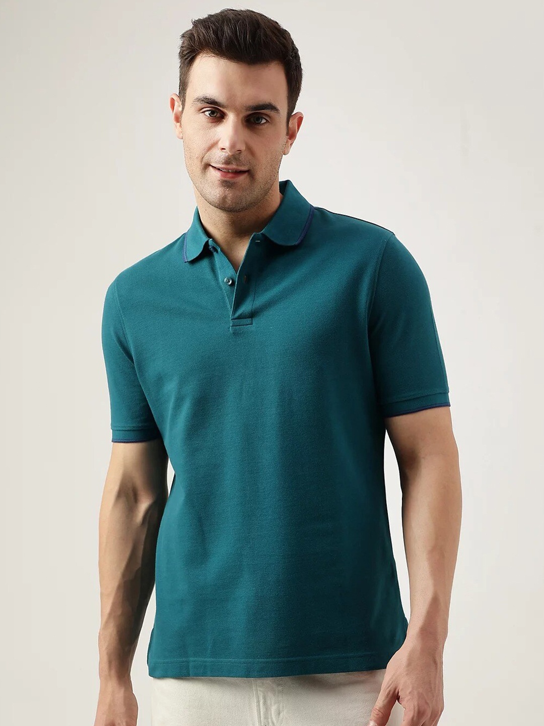 

Marks & Spencer Polo Collar Pure Cotton T-shirt, Green