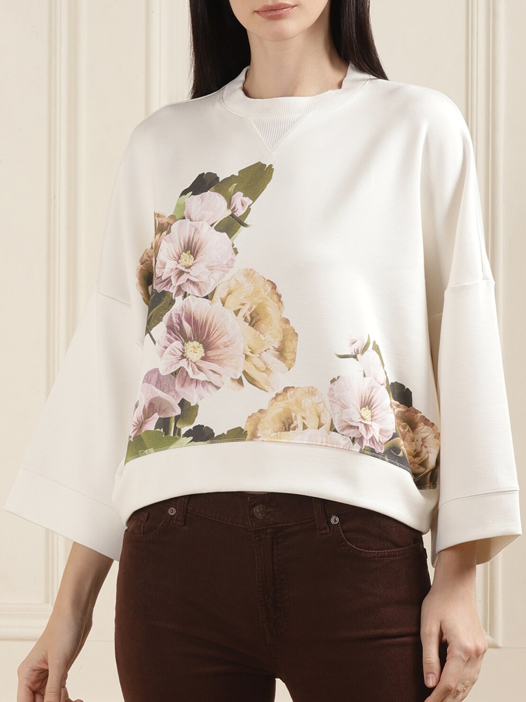 

Ted Baker Typography Printed Pullover, Cream