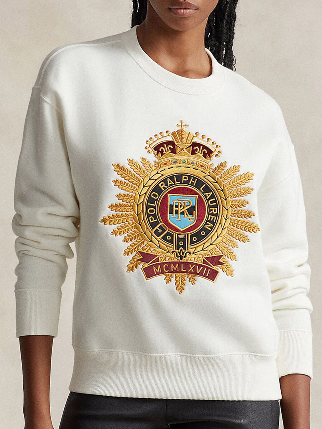 

Polo Ralph Lauren Embroidered-Crest Sweatshirt, White