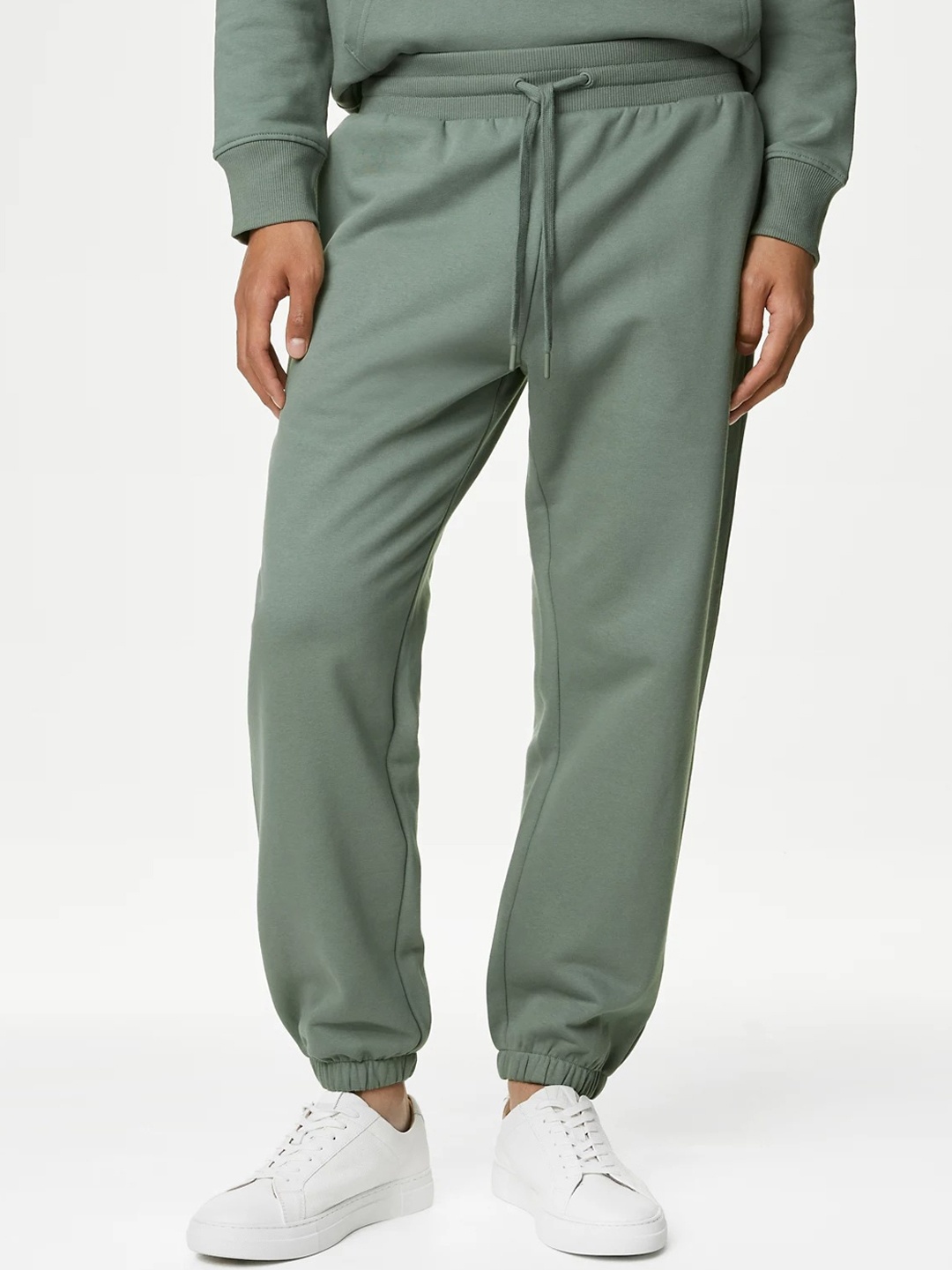

Marks & Spencer Men Mid-Rise Oversized-Fit Joggers, Green