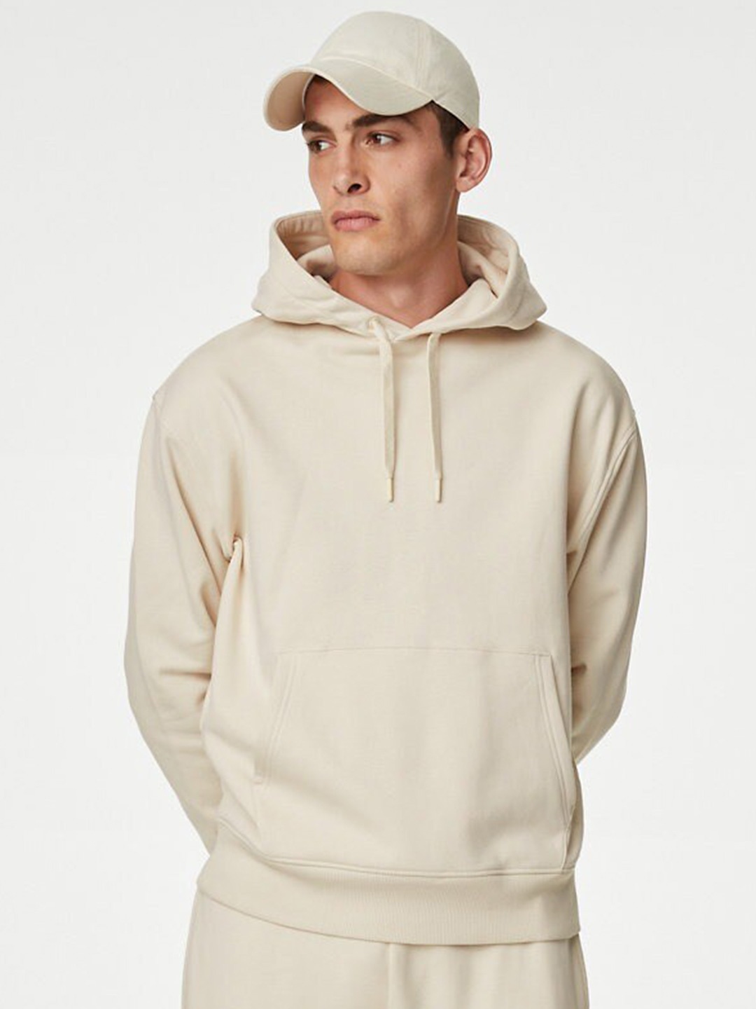 

Marks & Spencer Hooded Cotton Pullover Sweatshirt, Beige