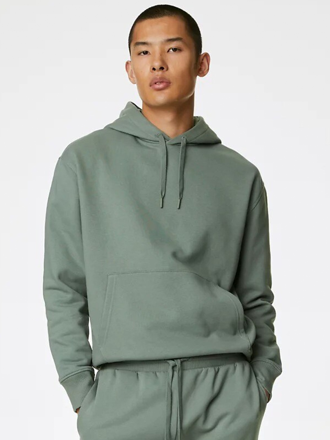 

Marks & Spencer Hooded Neck Long Sleeve Oversized Pullover Sweatshirt, Green