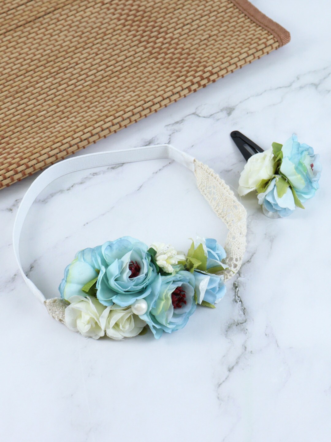 

Asthetika Kids Girls Set of 2 Hair Accessory, Blue