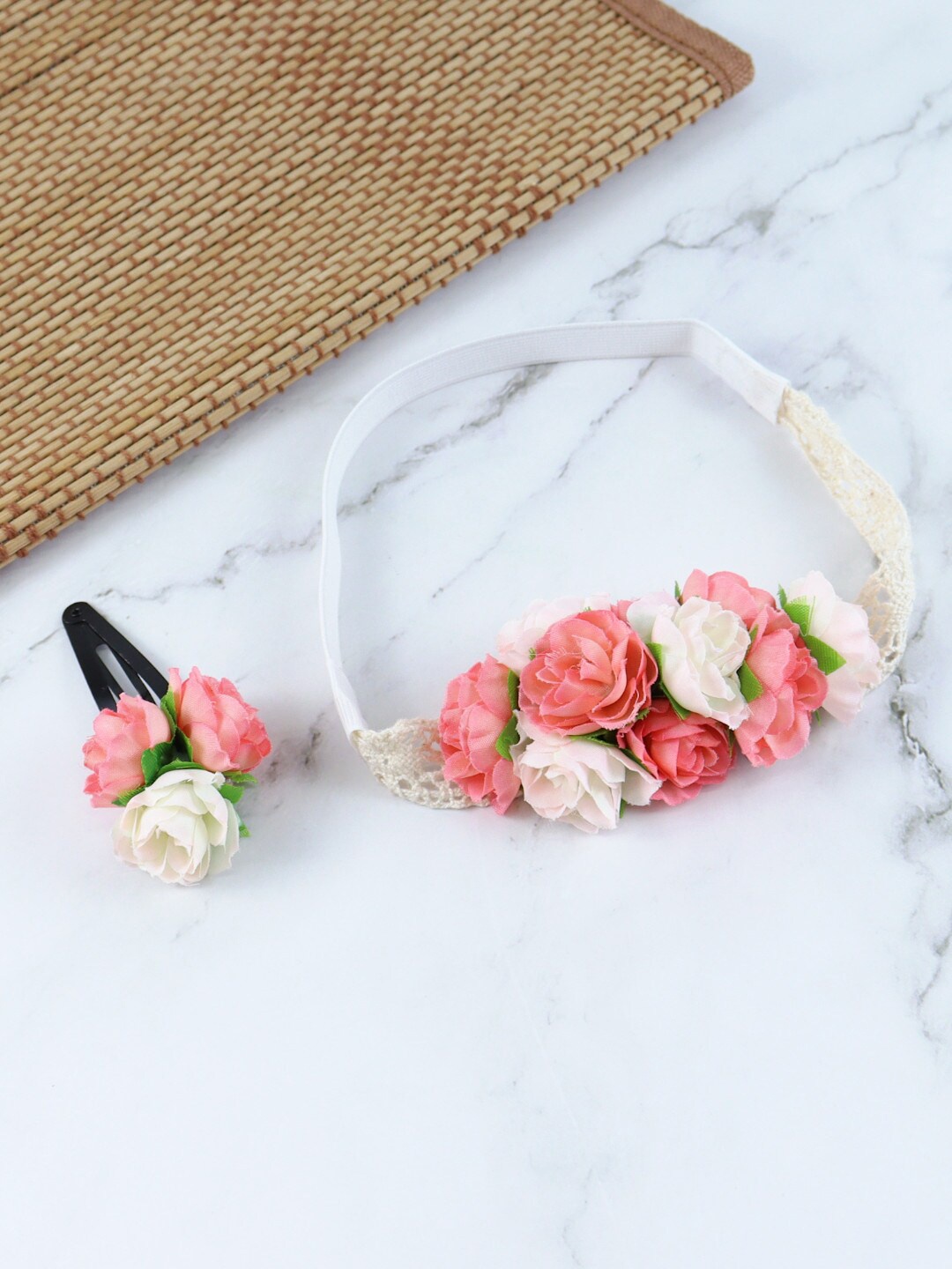 

Asthetika Kids Girls Set of 2 Hair Accessory, Pink
