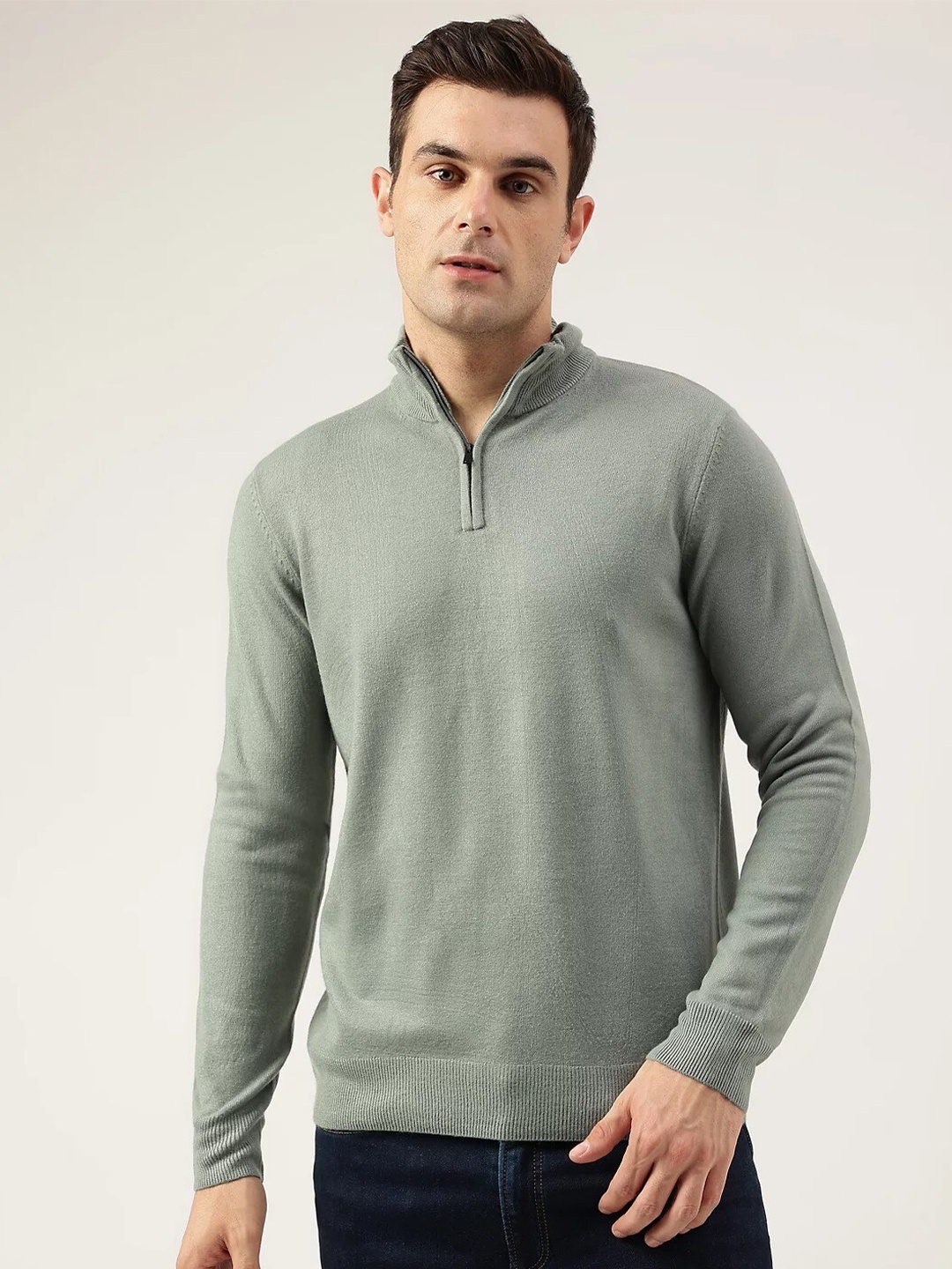 

Marks & Spencer Mock Collar Pullover, Green