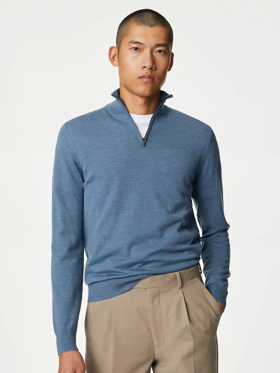 

Marks & Spencer Turtle Neck Woollen Pullover Sweater, Blue