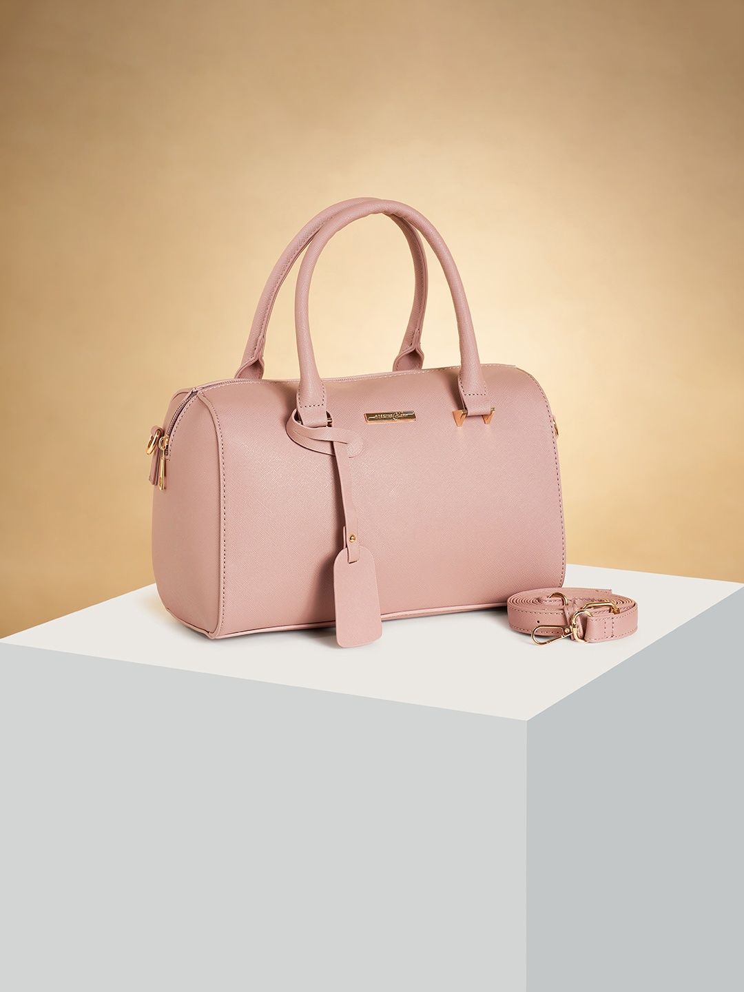 

Forever Glam by Pantaloons PU Structured Handheld Bag, Pink