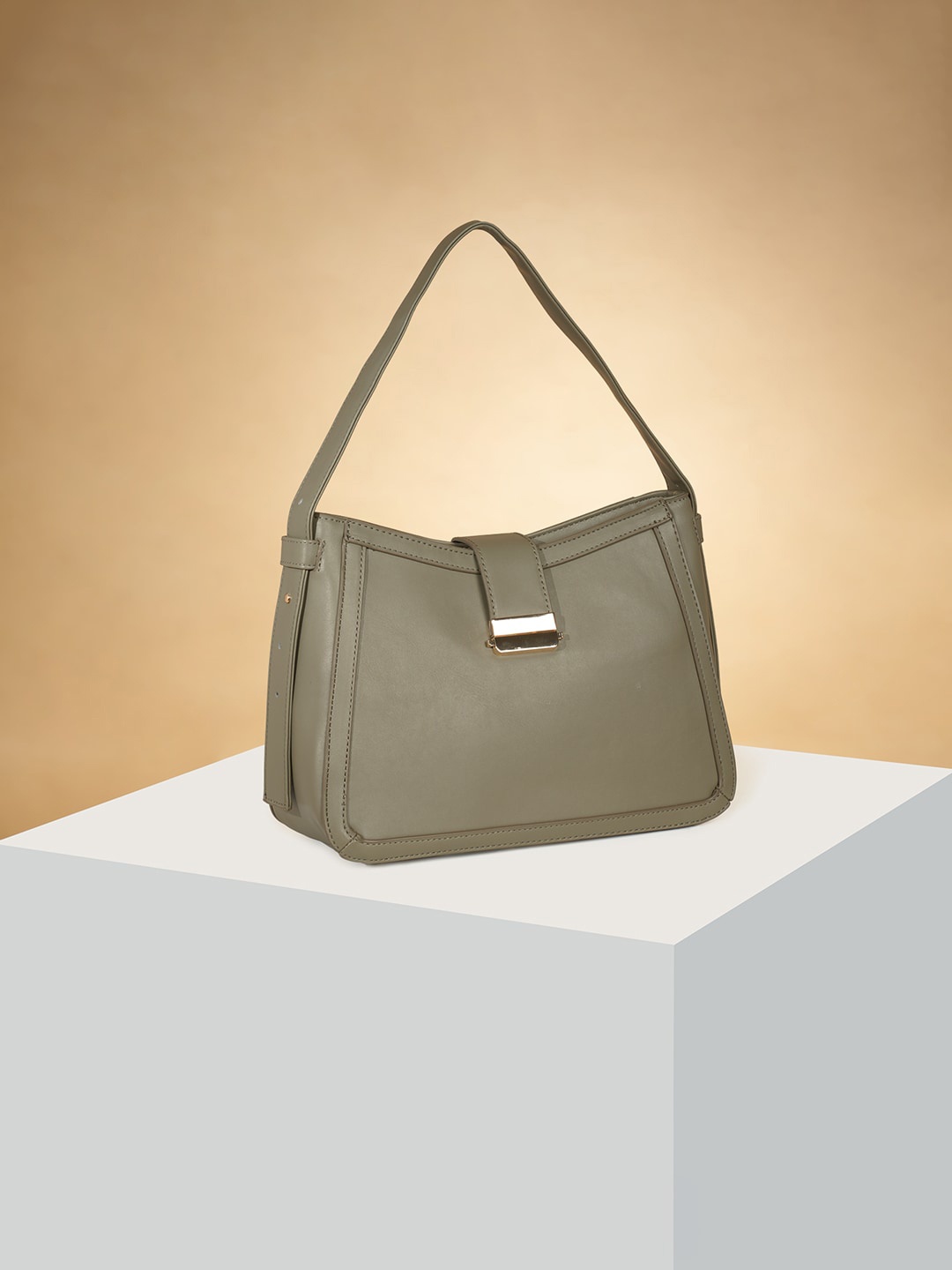 

Forever Glam by Pantaloons Oversized Structured Hobo Bag, Green
