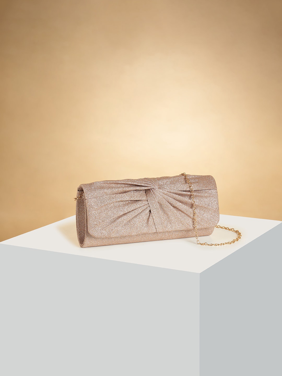 

Forever Glam by Pantaloons Structured Sling Bag, Gold
