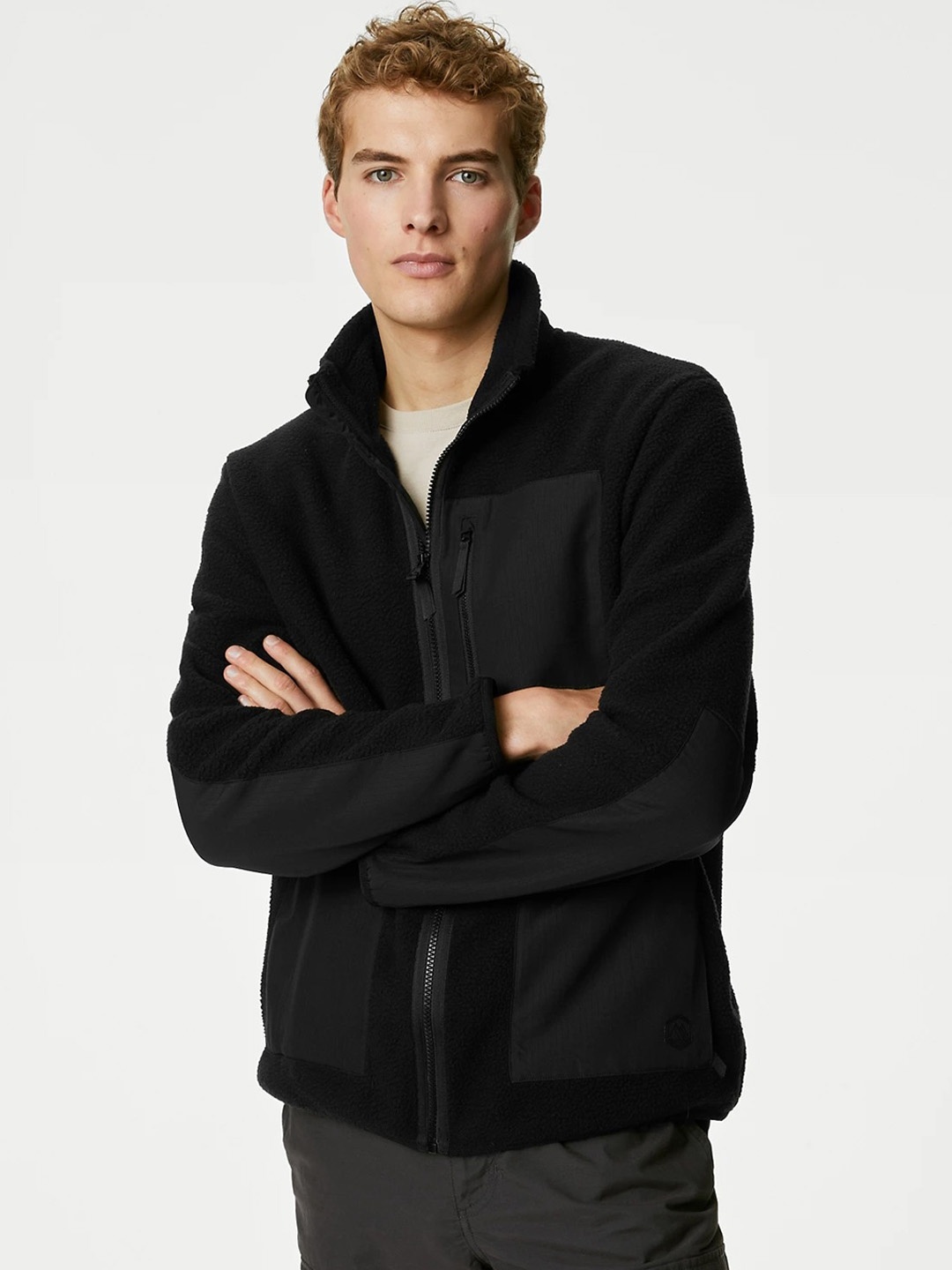 

Marks & Spencer Mock Collar Bomber Jacket, Black