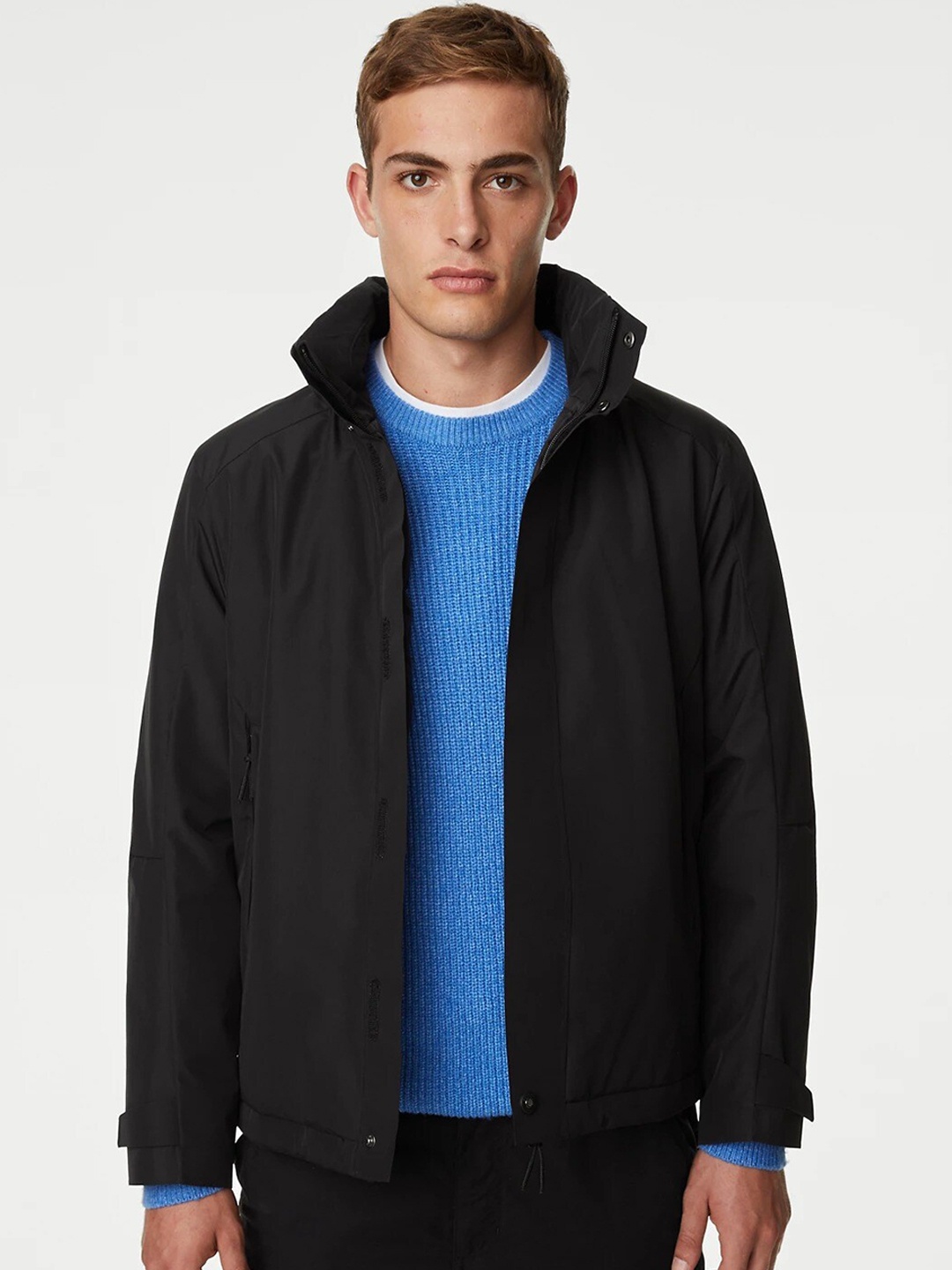 

Marks & Spencer Mock Collar Bomber Jacket, Black