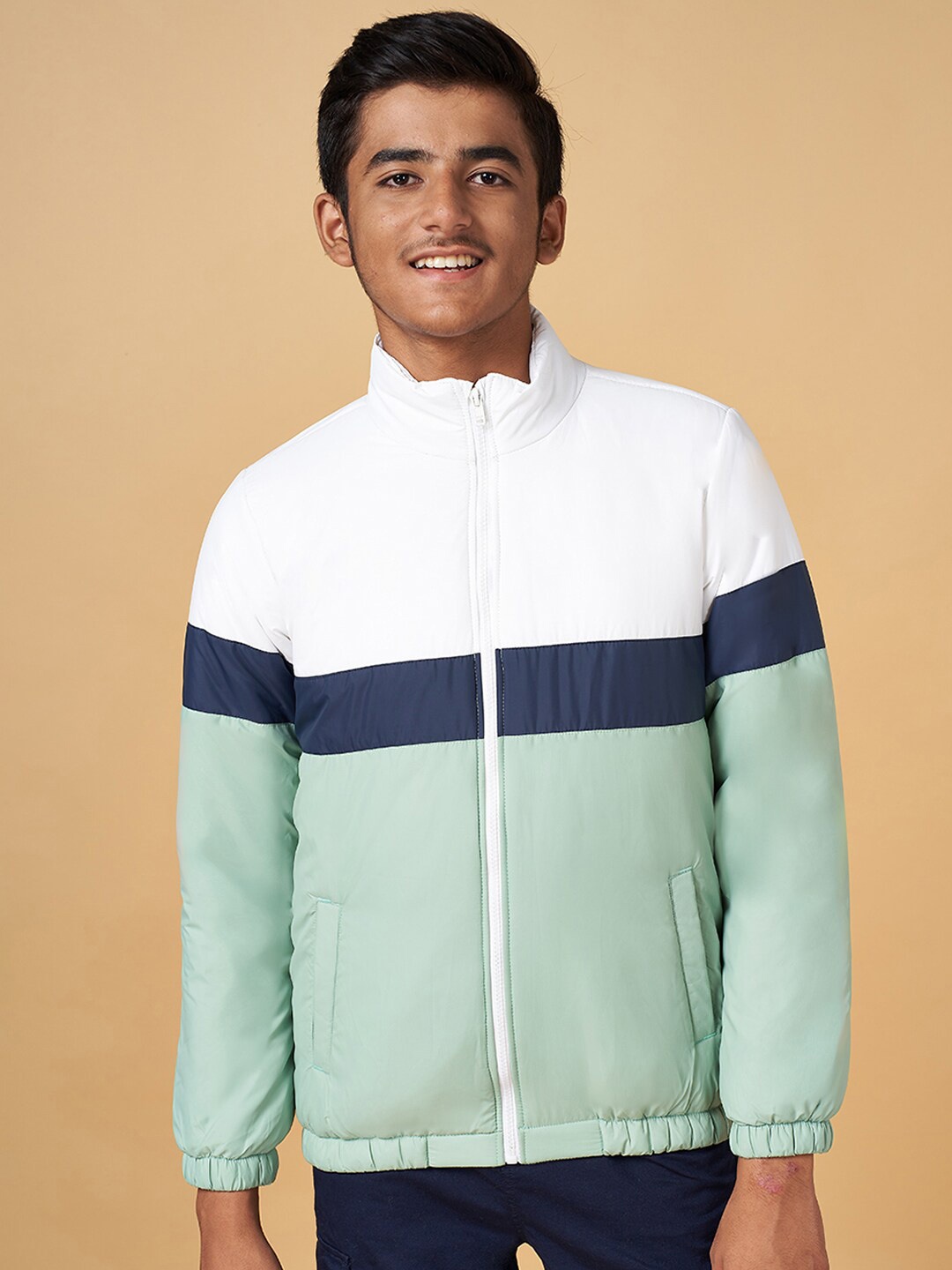 

Coolsters by Pantaloons Boys Colourblocked Puffer Jacket, Green