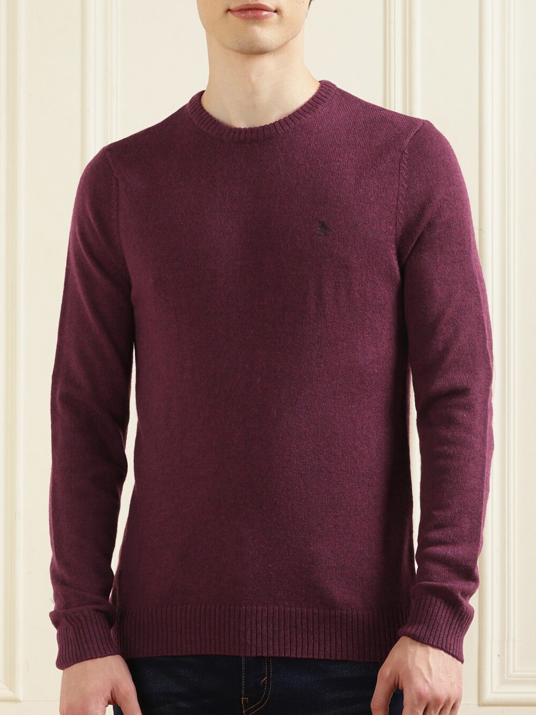 

Original Penguin Round Neck Woollen Pullover Sweater, Maroon