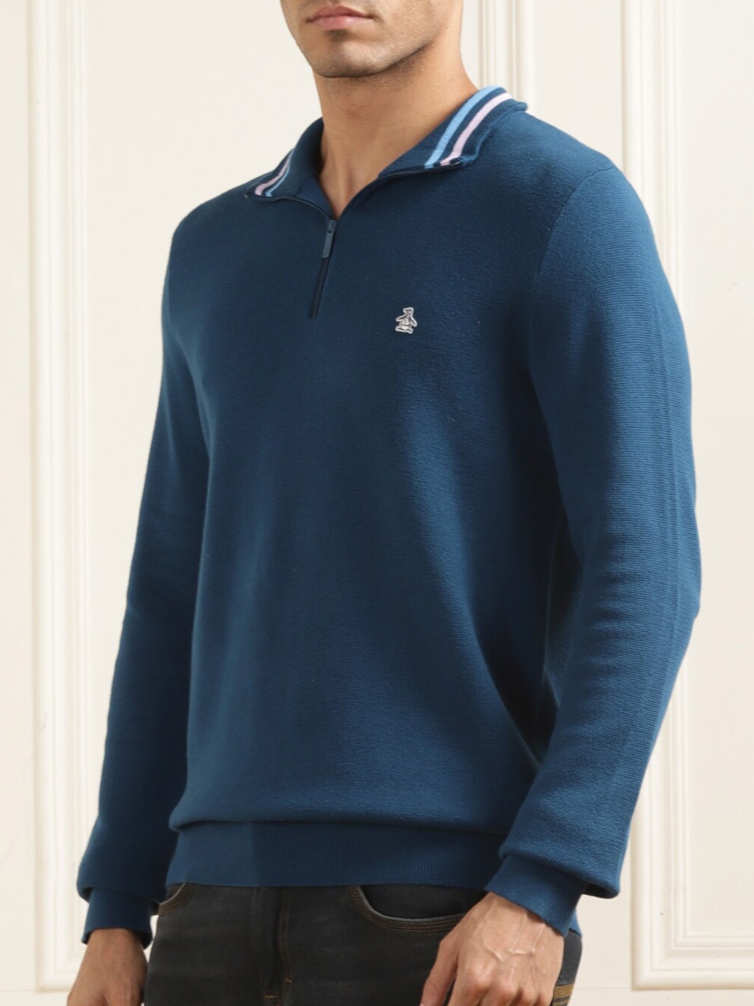 

Original Penguin Polo Collar Pure Cotton Pullover Sweater, Blue
