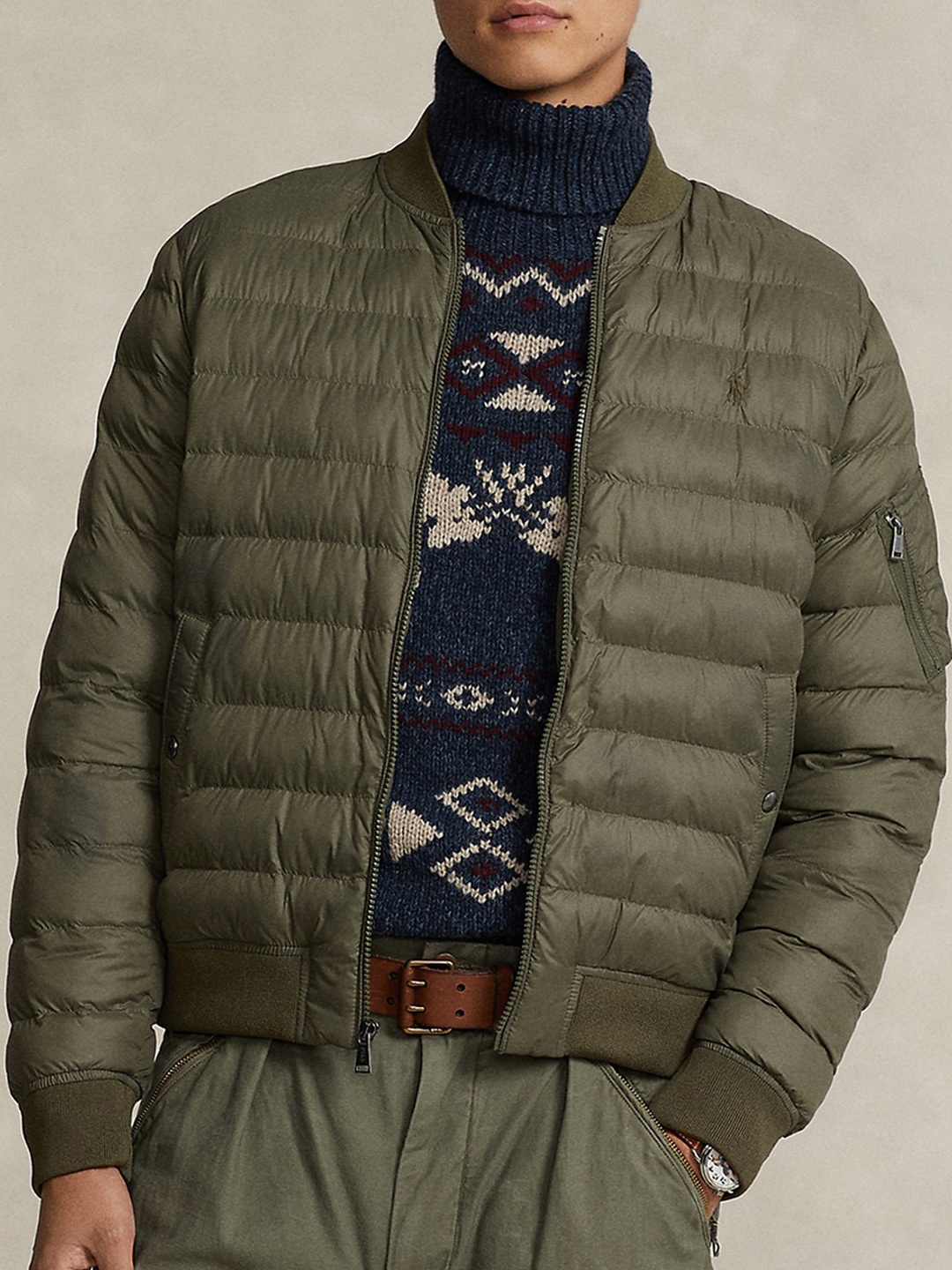 

Polo Ralph Lauren Stand Collar Water-Repellent Padded Jacket, Green