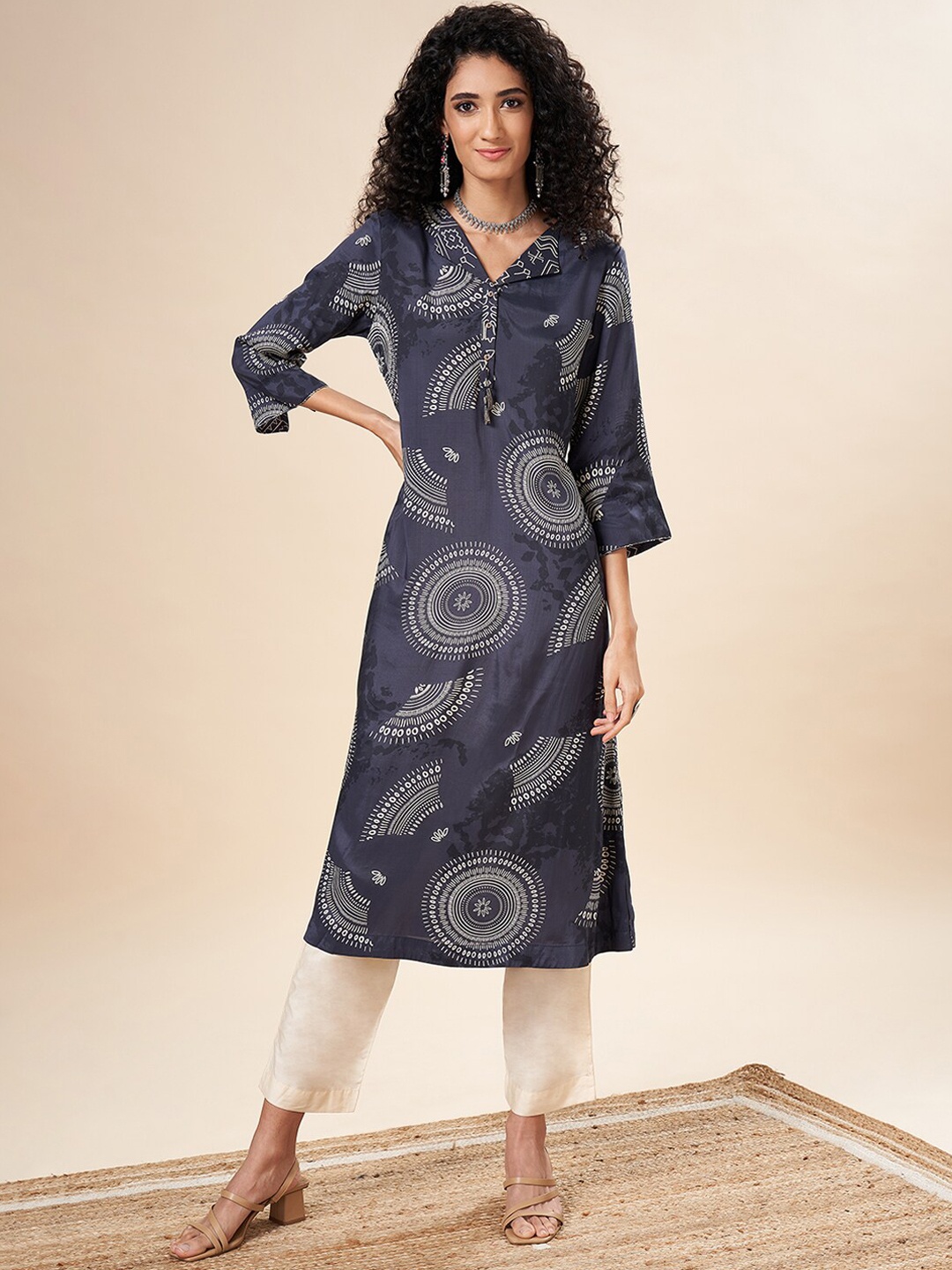 

Marigold Lane Ethnic Motifs Printed Kurta, Blue