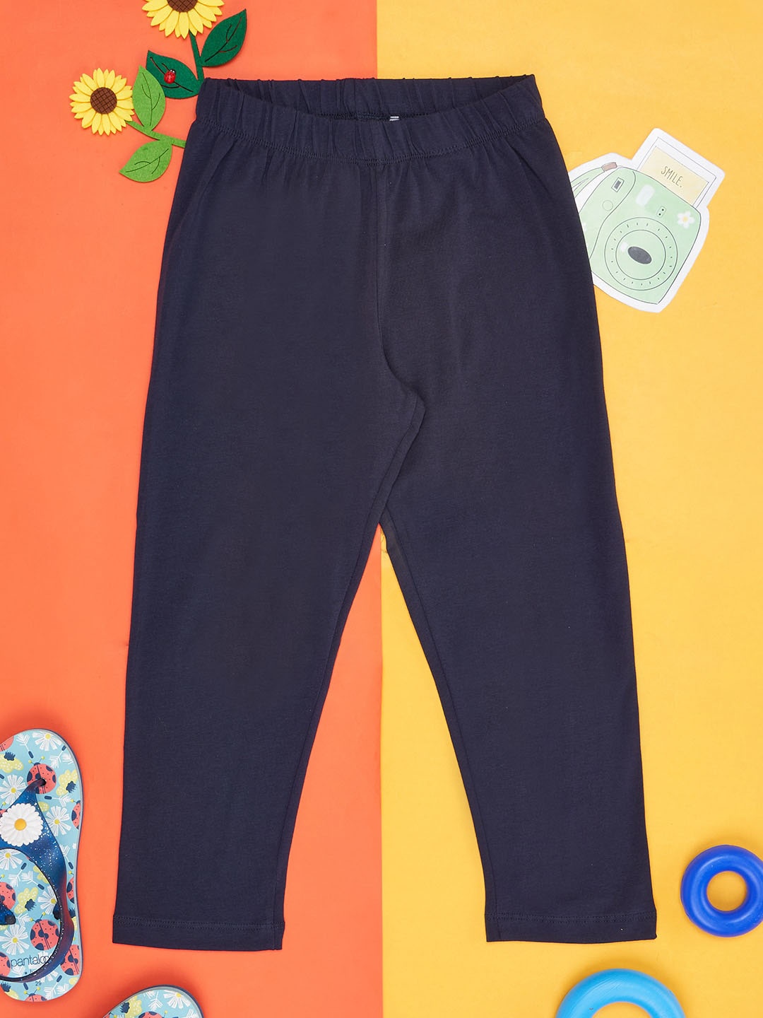 

Pantaloons Junior Girls Ankle Length Cotton Leggings, Navy blue
