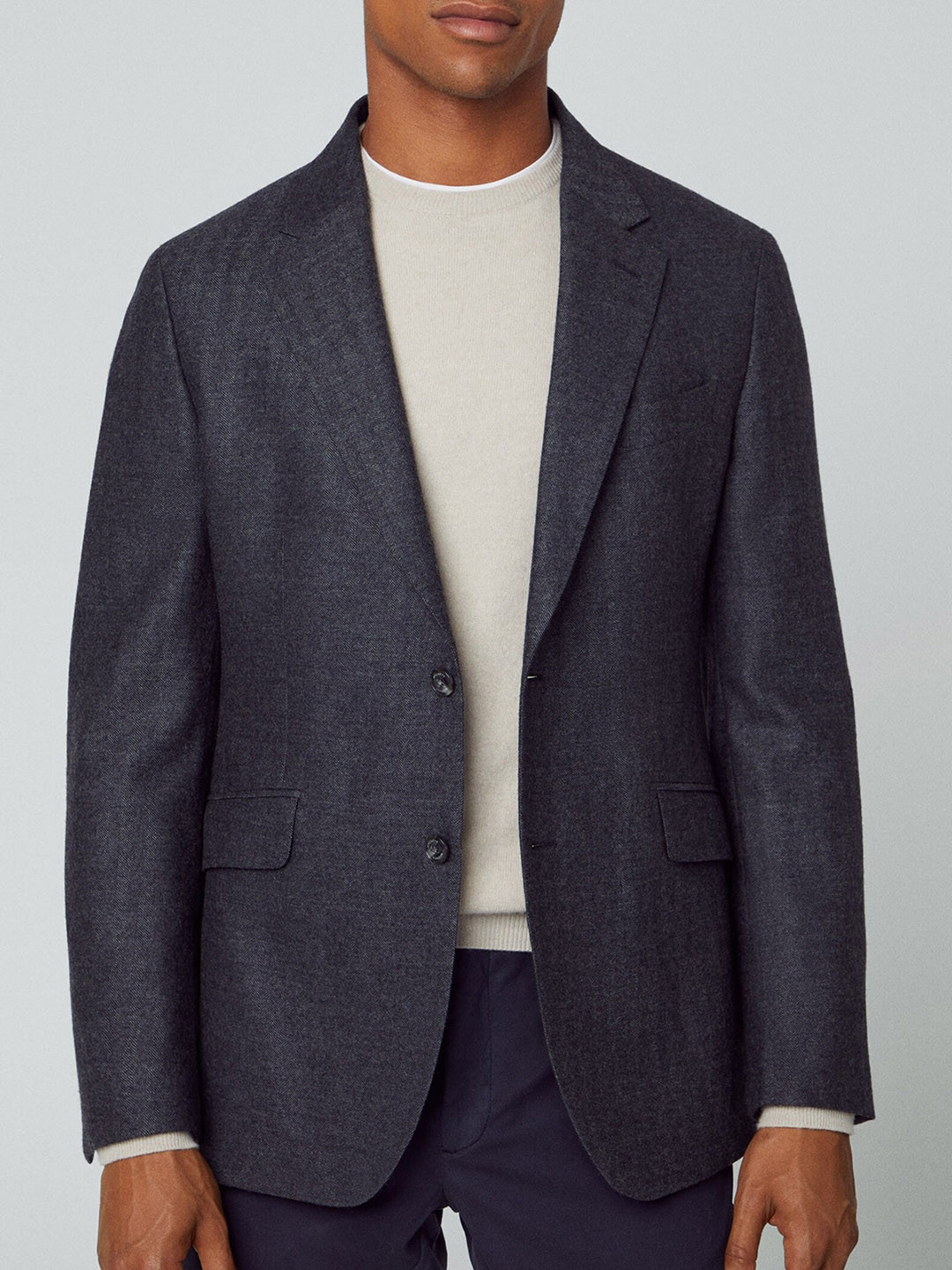 

HACKETT LONDON Slim-Fit Single-Breasted Wool Blazer, Grey