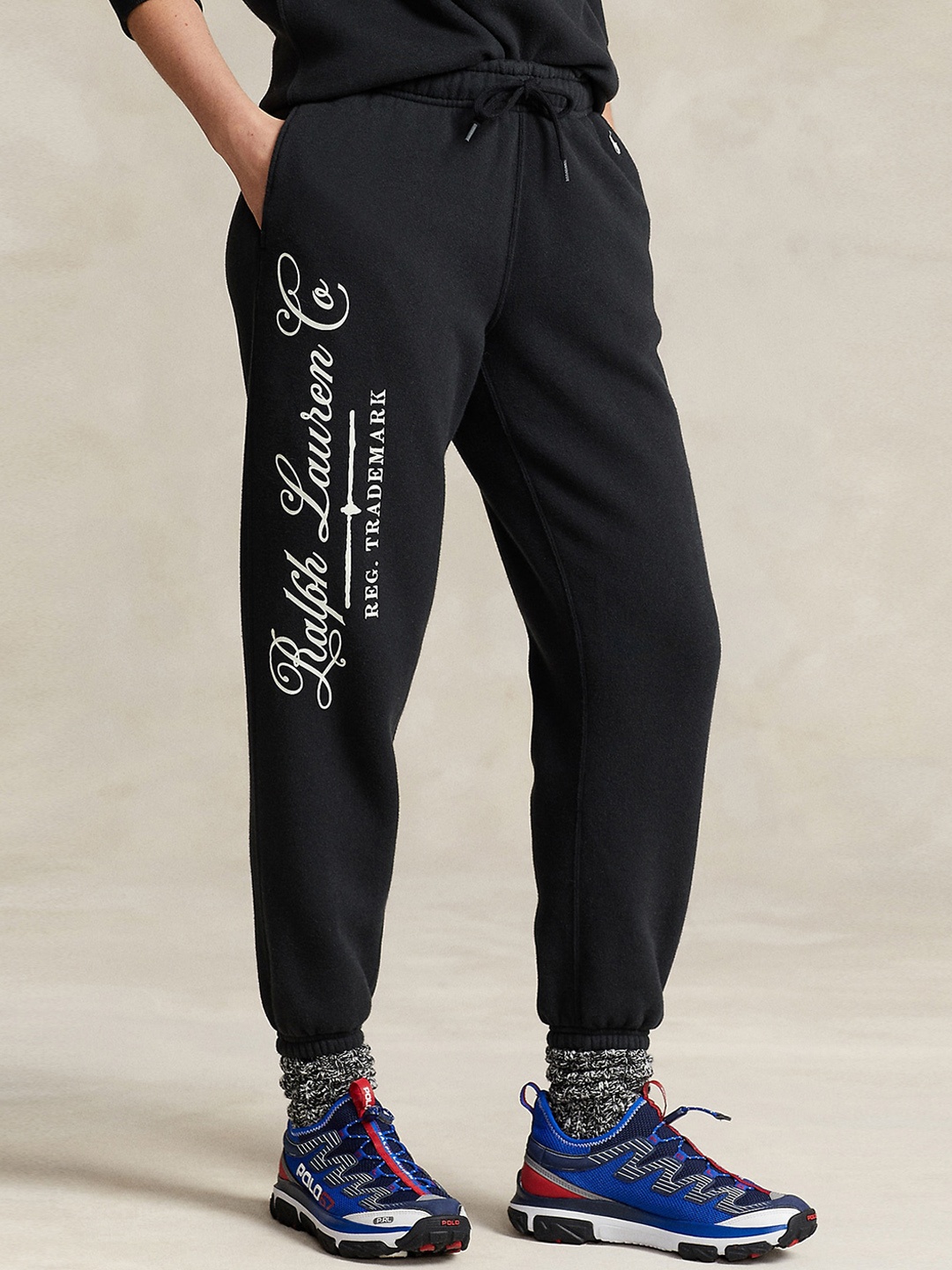 

Polo Ralph Lauren Typography Printed Slim-Fit Joggers, Black