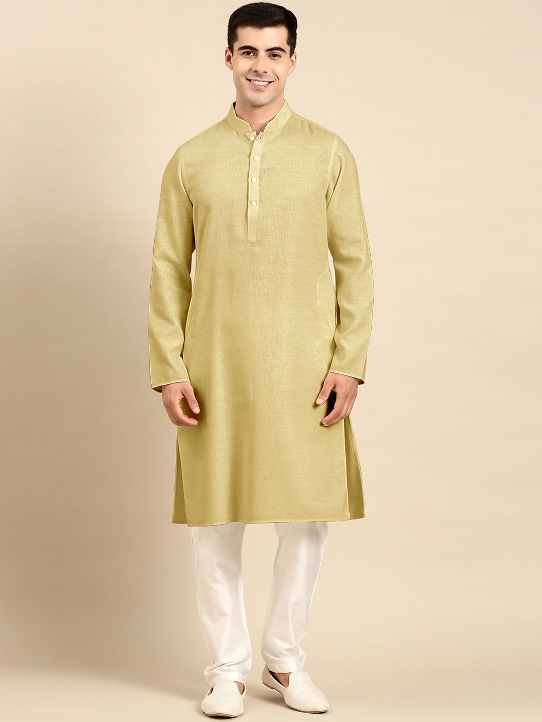

TheEthnic.Co Pure Cotton Kurta with Pyjamas, Green