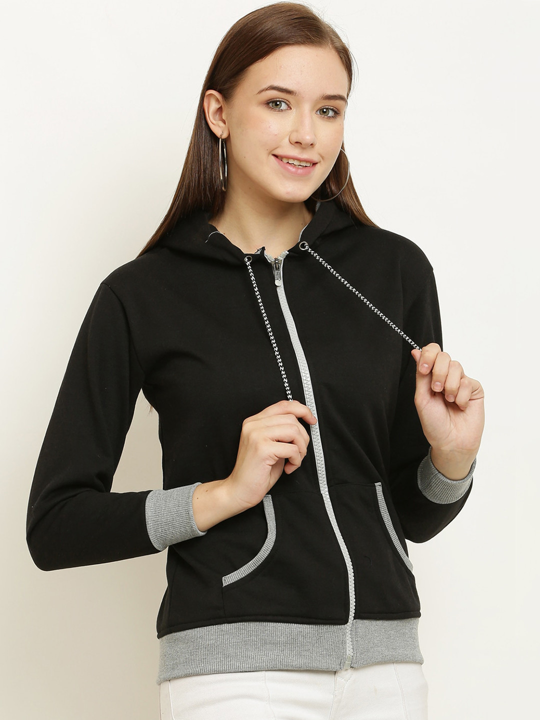 

Miaz Lifestyle Hooded Ribbed Sweatshirt, Black