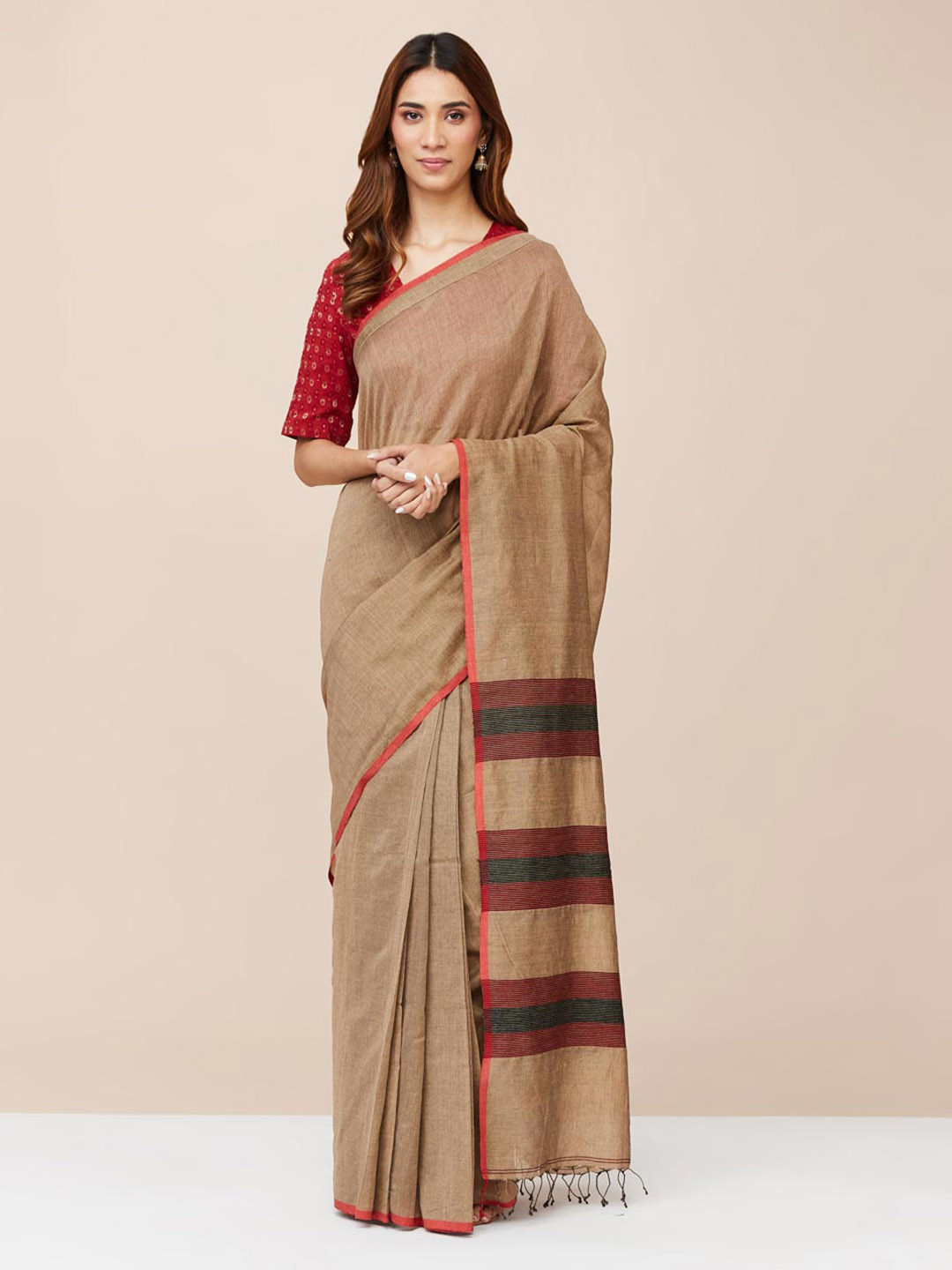 

Fabindia Silk Cotton Saree, Beige
