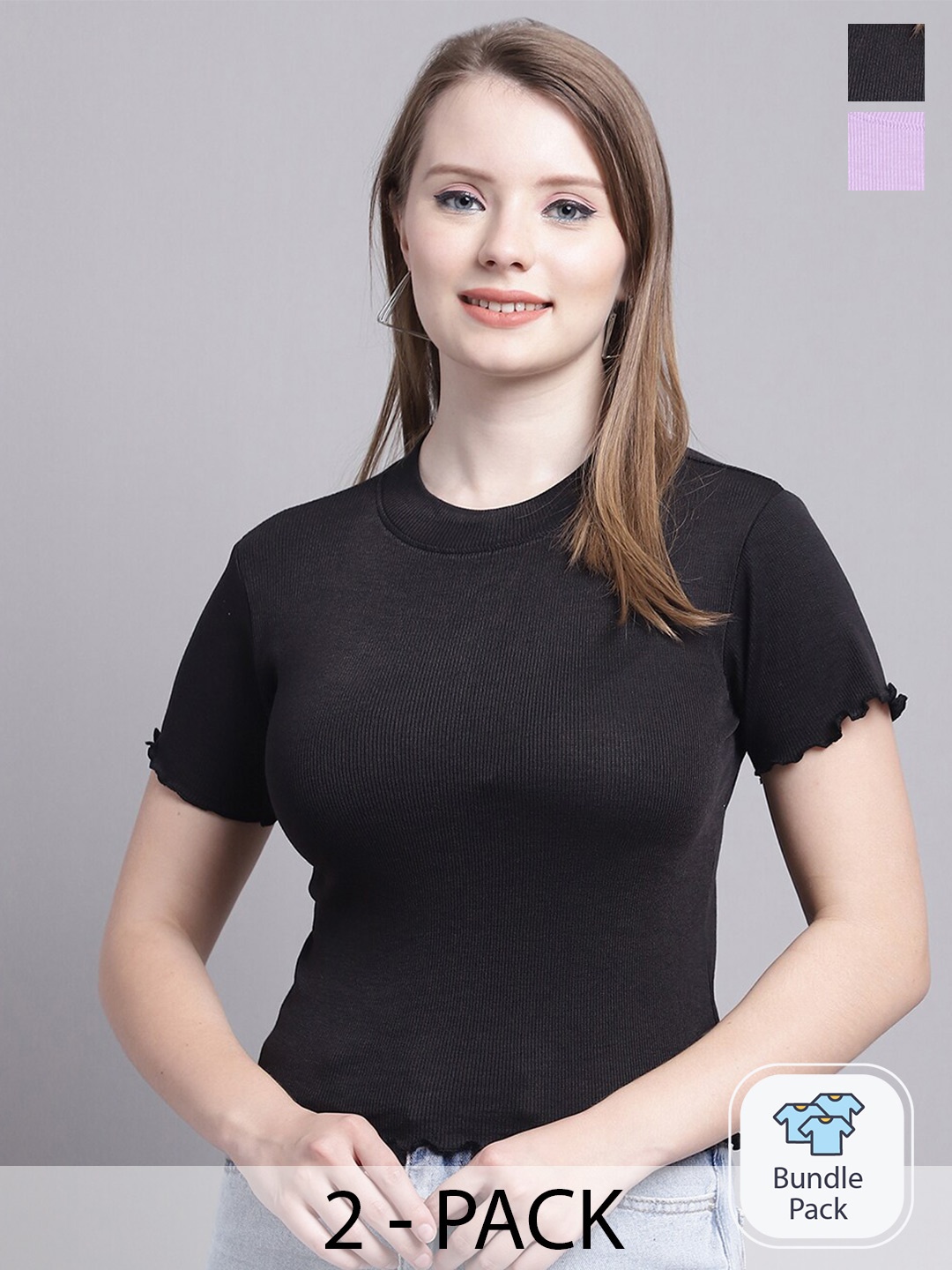 

Jinfo Pack Of 2 Organic Cotton Top, Black
