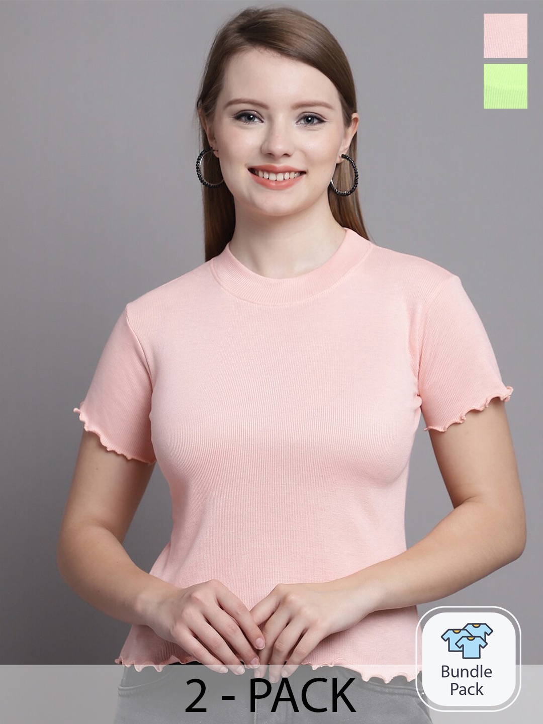 

Jinfo Pack of 2 Organic Cotton Top, Peach