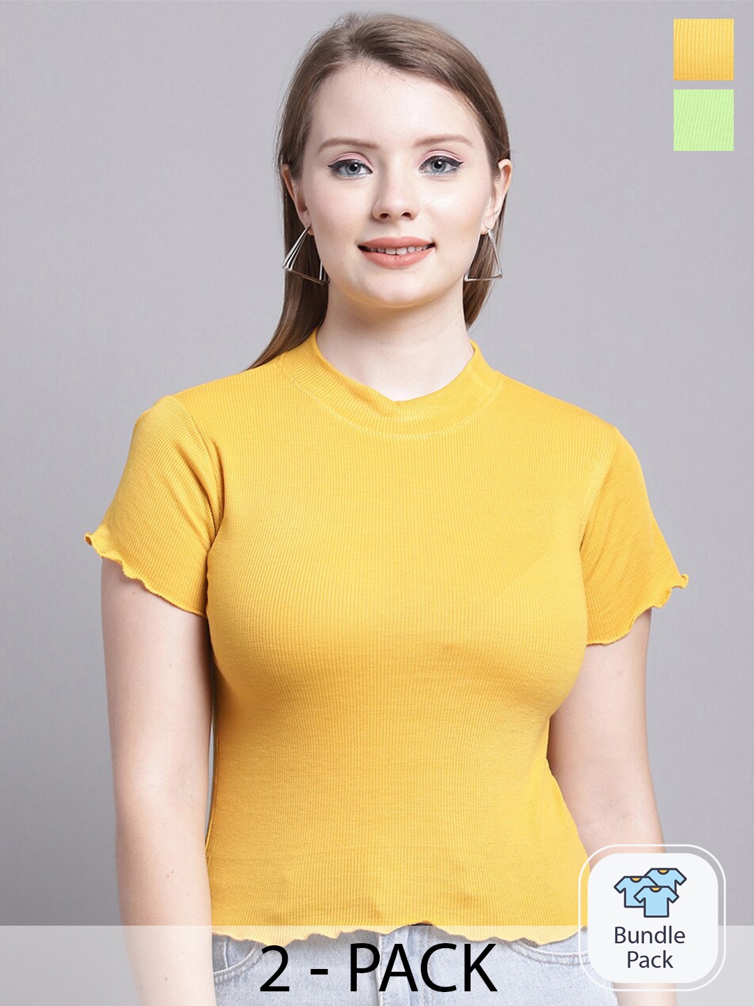 

Jinfo Pack Of 2 Organic Cotton Top, Gold