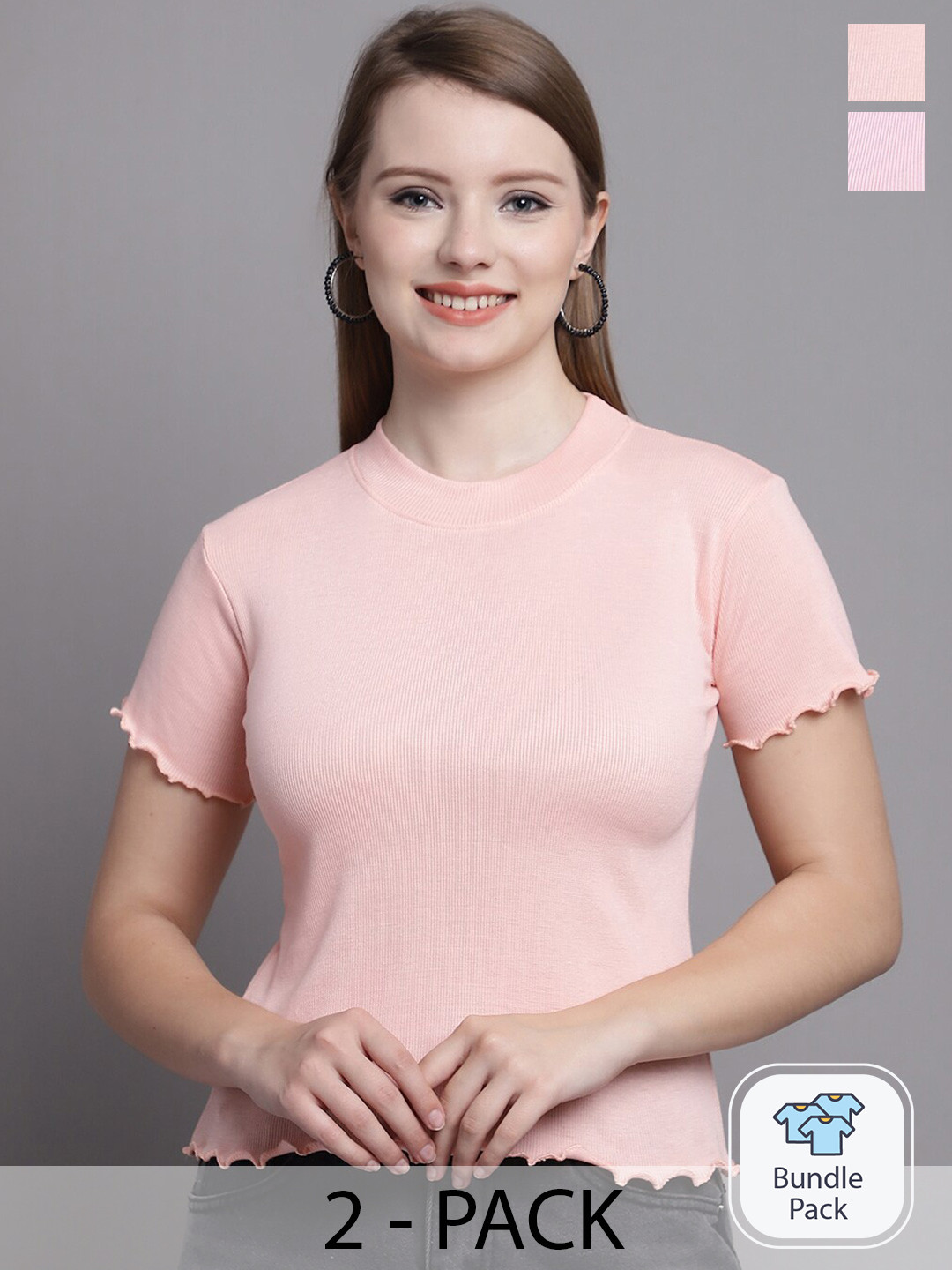 

Jinfo Pack Of 2 Organic Cotton Top, Pink